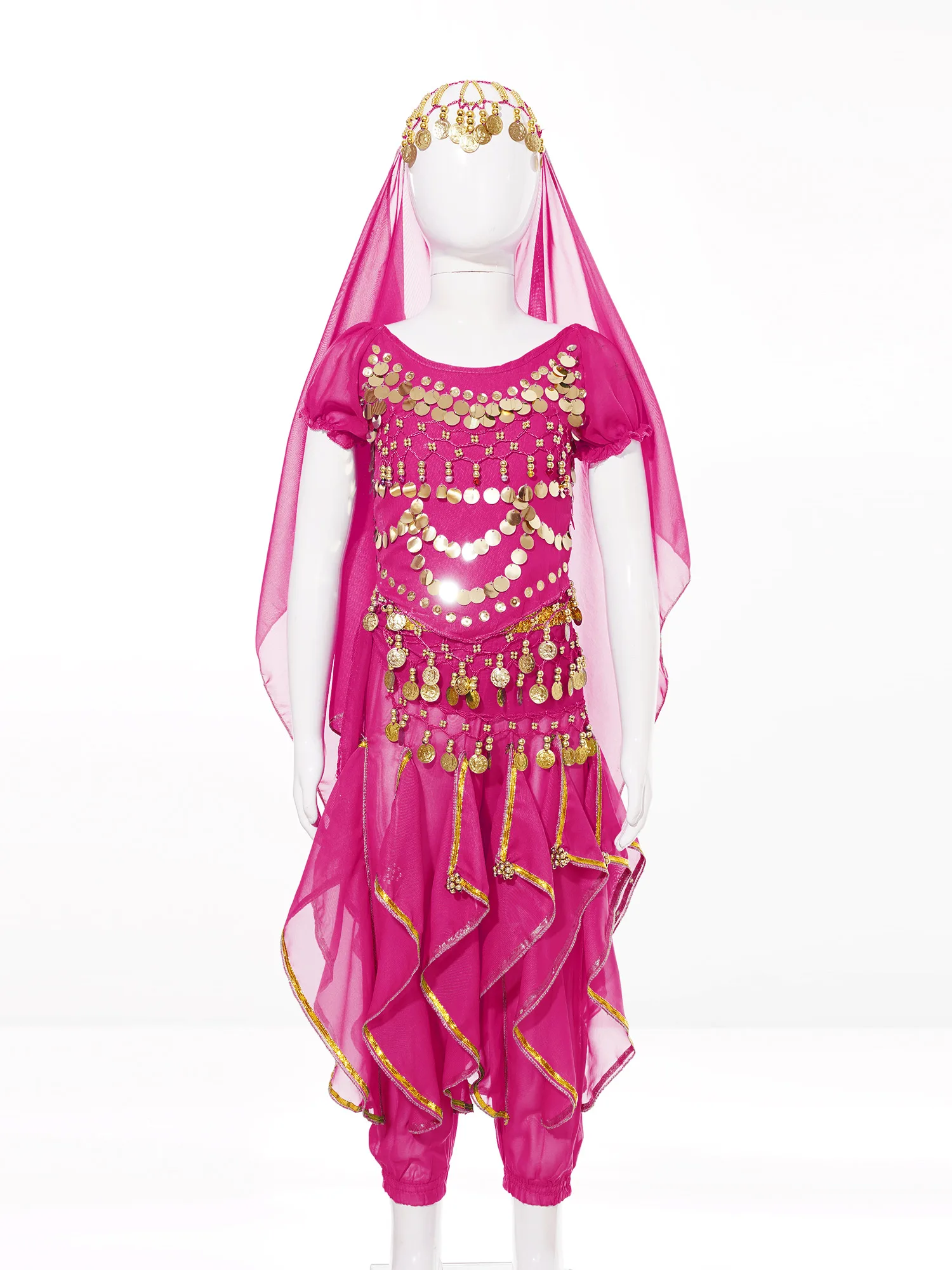 Costume de carnaval de danse du ventre pour enfants, vêtements de danse du ventre pour filles trempées, inde, vêtements de phtalade arabes, moindre spectacle en contreplaqué, cosplay