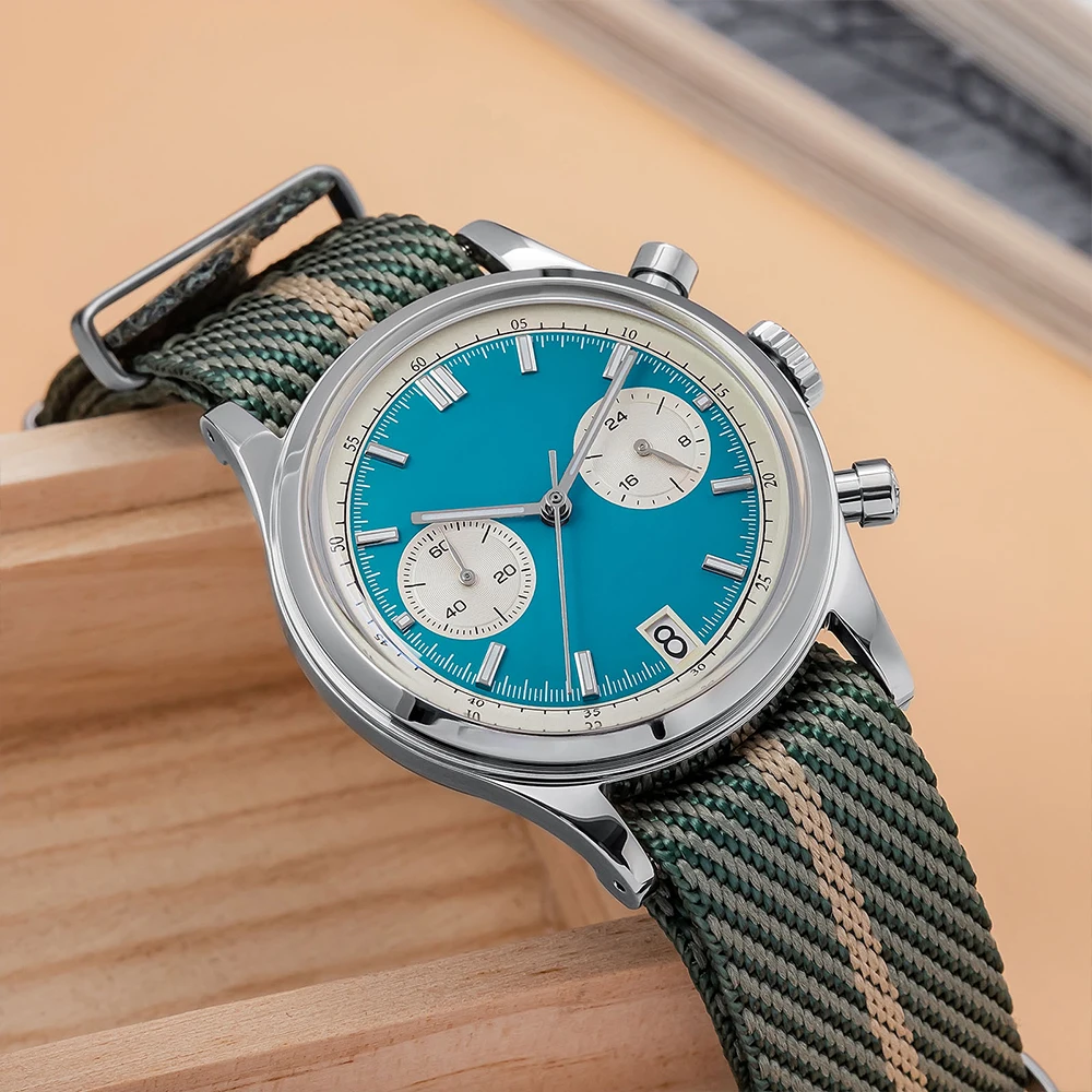 ADDIESDIVE New Quartz Watch Custom Logo Men Watch 38mm Luminous 100m Waterproof chronograph Wristwatch