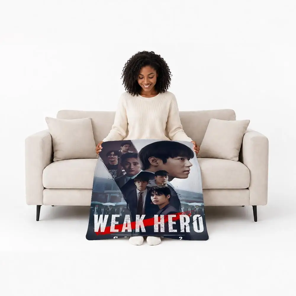 Trending TV Series Weak Hero Class 2 Throw Custom Printed Flannel Fleece Blanket for Sofa Bed Office Travel & Camping