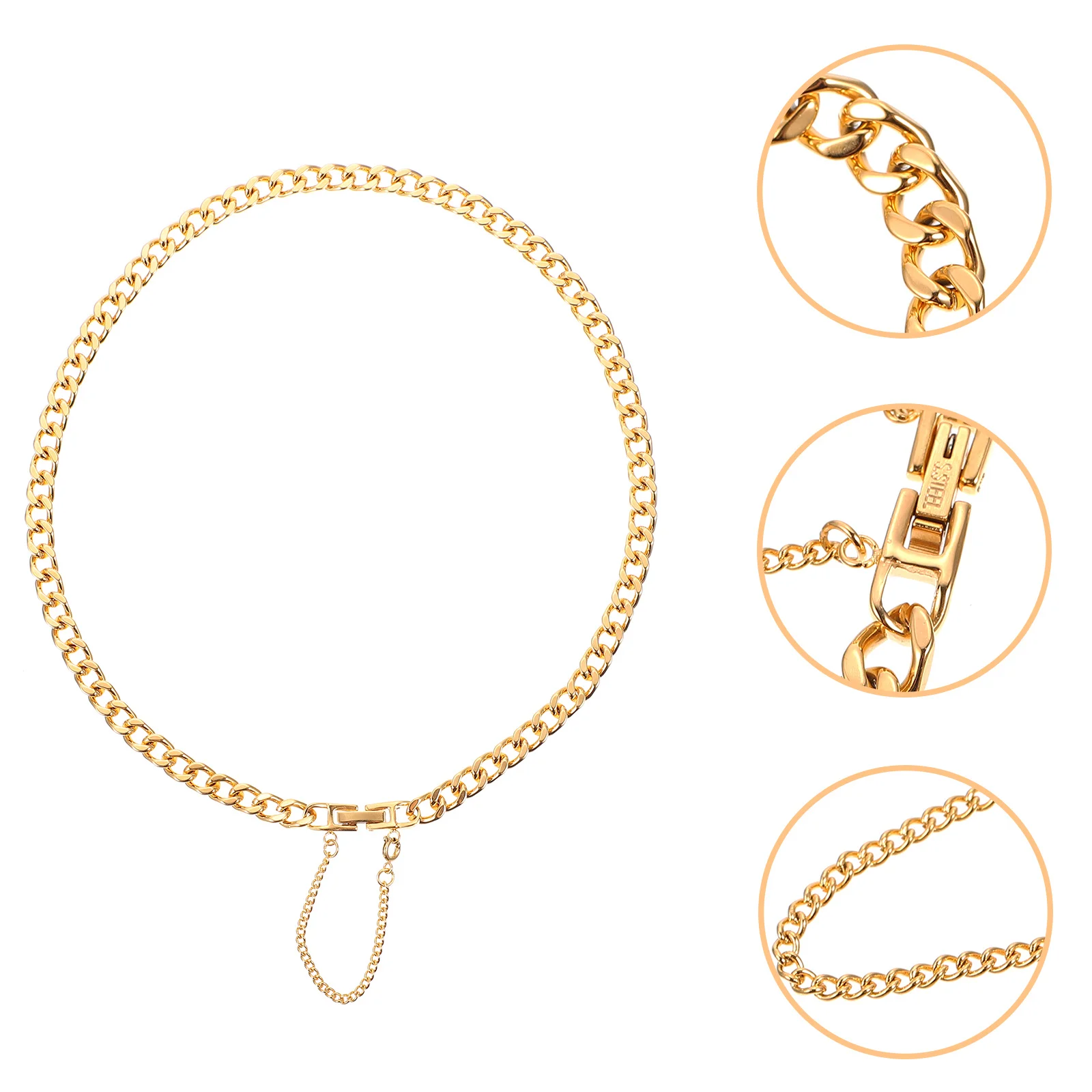 

Clavicle Minimalist Titanium Steel Necklace For Women All-Match Sweater Chain Choker Neck Jewelry Golden Metal Collarbone Chain