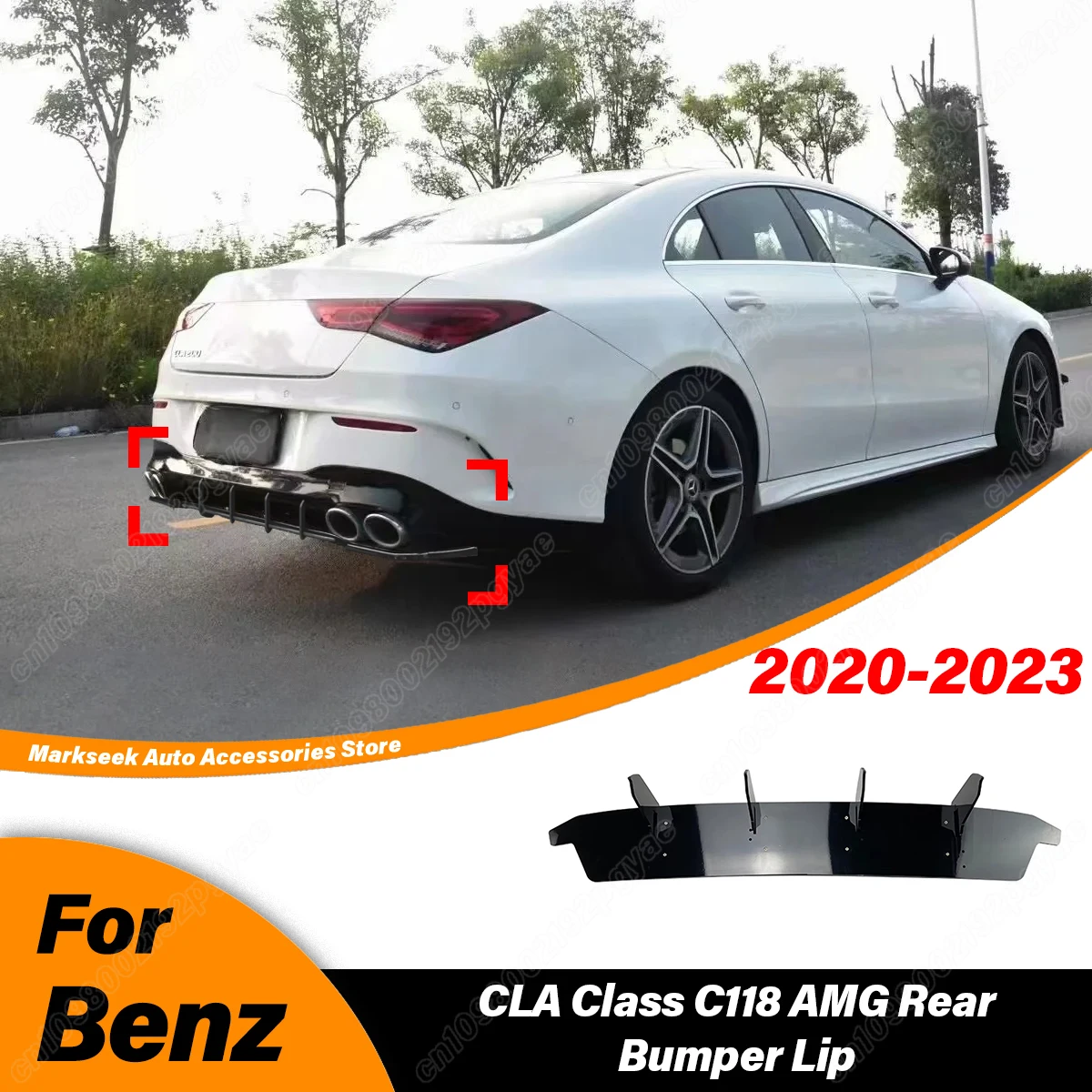 

Для Mercedes Benz CLA Class C118 CLA35 CLA45 AMG 2020 2021 2022 2023, автомобильный задний бампер, диффузор, спойлер, модификация
