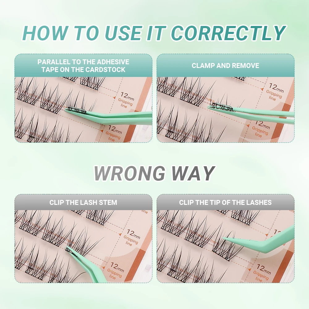 Lashtalk 1 Stück DIY Wimpernpinzette, antihaftbeschichtet, nicht klebrig, antihaftbeschichtet, falsche Wimpern mit selbstklebenden Wimpern, kein Kleber, Make-up-Werkzeug