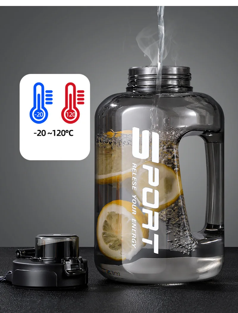 2-Liter-Wasserflasche mit großem Fassungsvermögen und Strohhalmdeckel, Sport- und Fitnessstudio-Wasserkocher für Campingreisen, BPA-freie Trinkflaschen – Detail 4