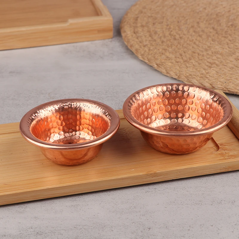 1PCS Nepalese Pure Copper Water Supply Bowl Handmade Auspicious Hammer Pattern Holy Water Bowl For Buddha Buddhist Supplies