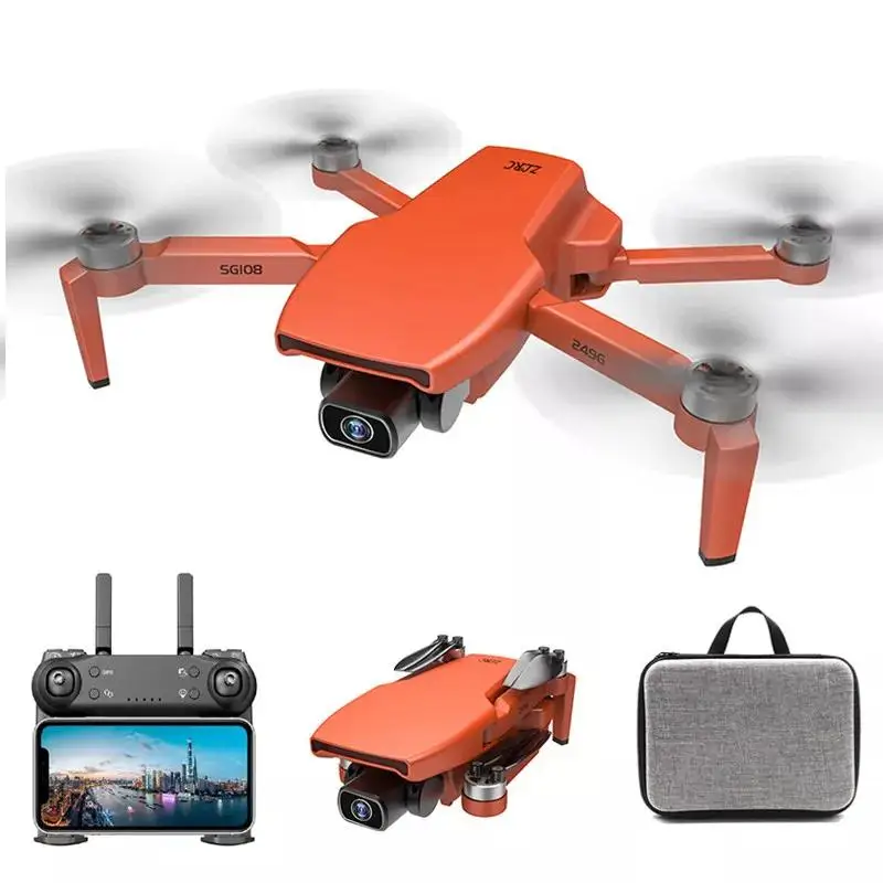 

ZLL SG108 Pro Drone 4K Hd 5G Wifi Gps Dron Rc Quadcopter 2-Axis Gimbal Camera Foldable Black Orange Drones SG108 Pro