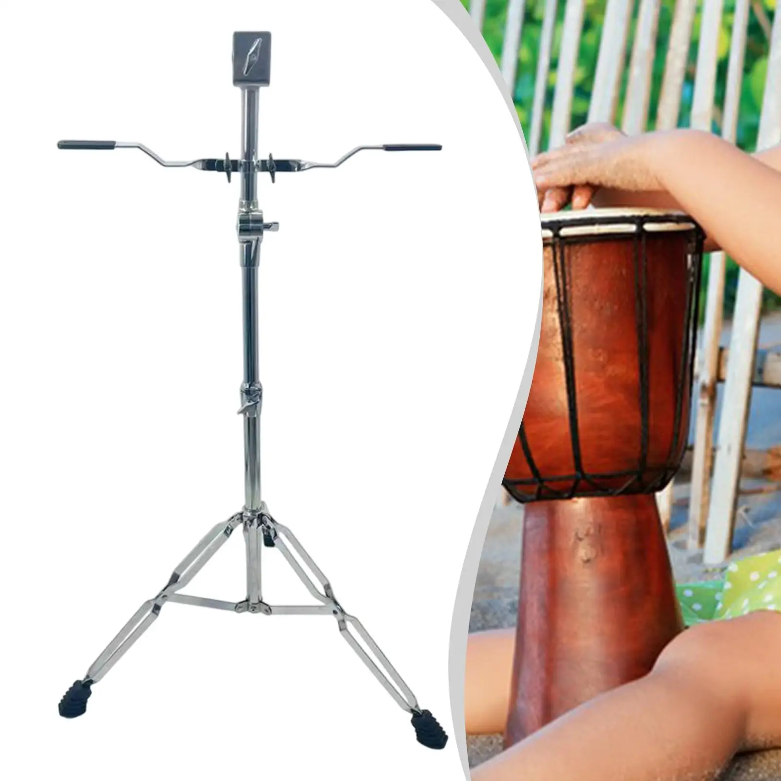 

Bongo Stand Drum Holder,Heavy Duty for Seated Lightweight Non Slip Support Instrument Holder for Travel Congas Djembe