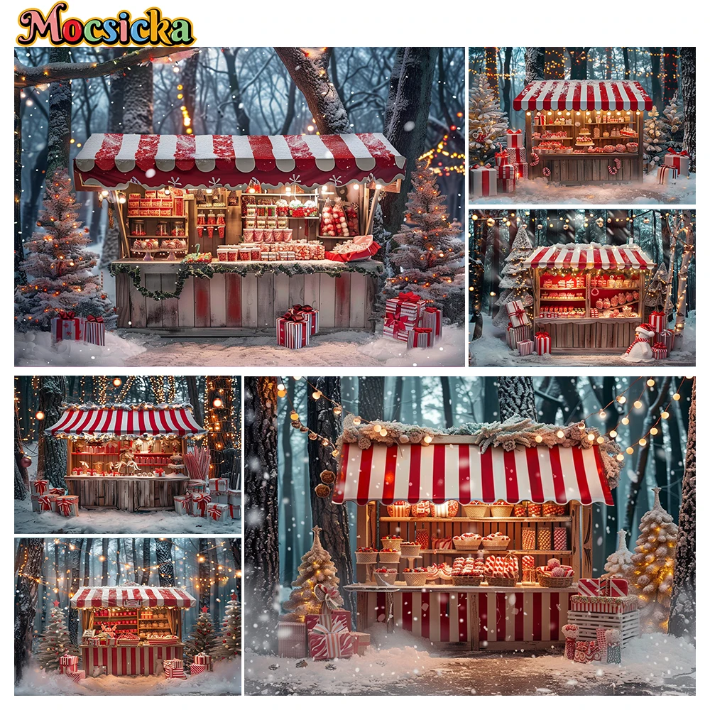 Mocsicka Winter Christmas Photography Backgrounds Christmas Cabin Decoration Holiday Family Portrait Photo Backdrops Studio