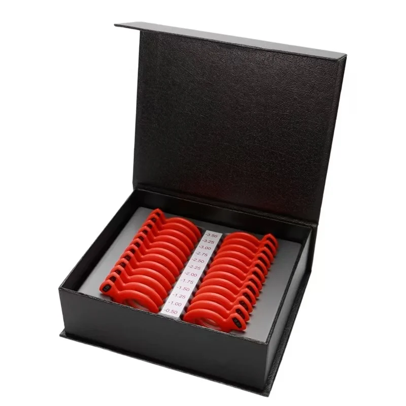 Eyeglasses Prescription Lenses Trial Lenses Myopia Trial Lenses (50-350 Degrees) 24 Lenses Optometry Test Box Trial Lens Set