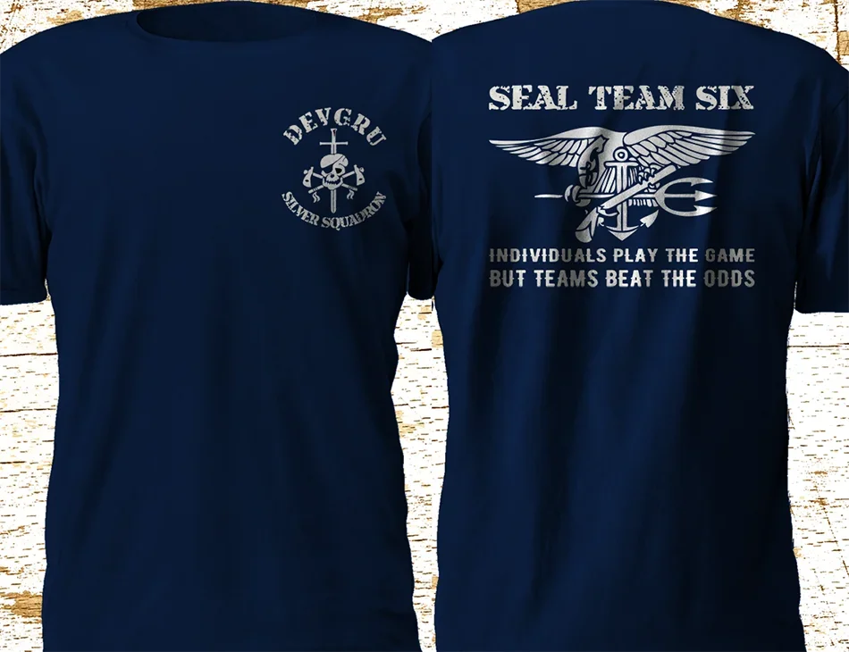 Naval Seal Team 6 Six Devgru Silver Squadron T-Shirt 100% Cotton O-Neck Summer Short Sleeve Casual Mens T-shirt Size Streetwear