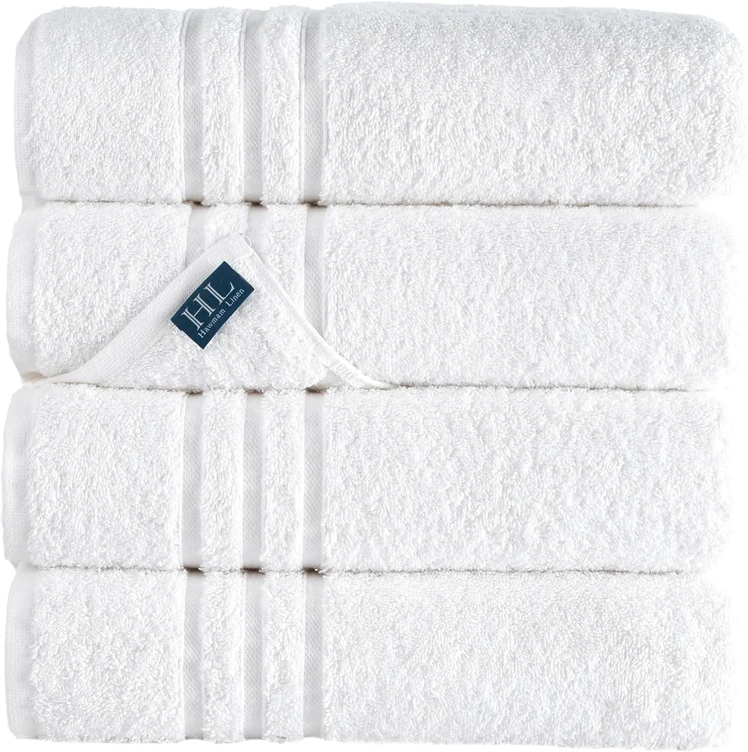 

Linen White Bath Towels 4-Pack - 27x54 Inches Soft Lightweight and Highly Absorbent Quick Drying Towels