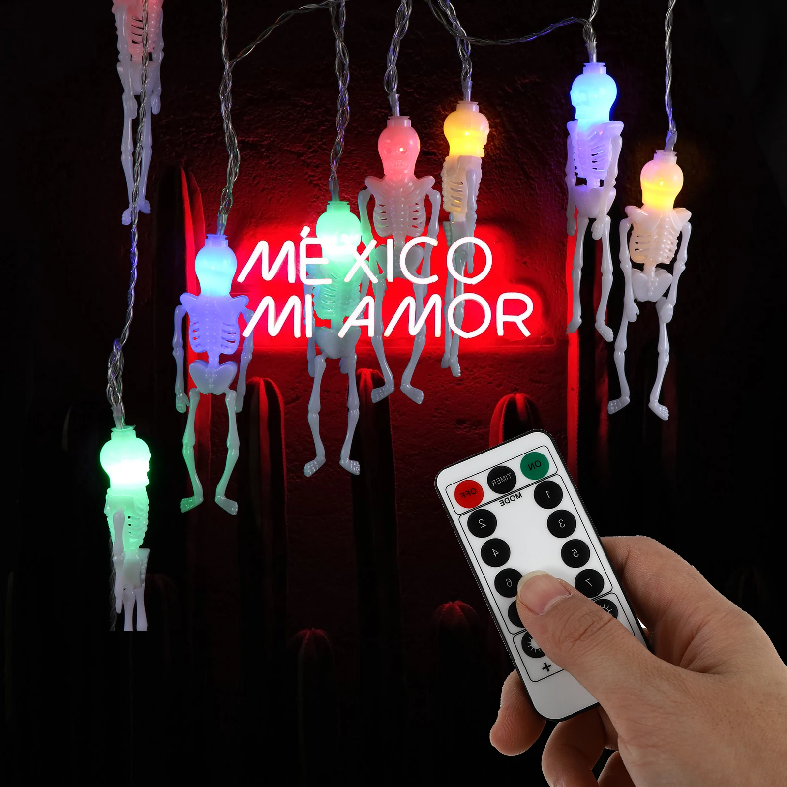 

Unique Skull Stand String Lights Baby Spooky Plastic Halloween Decorations Indoor