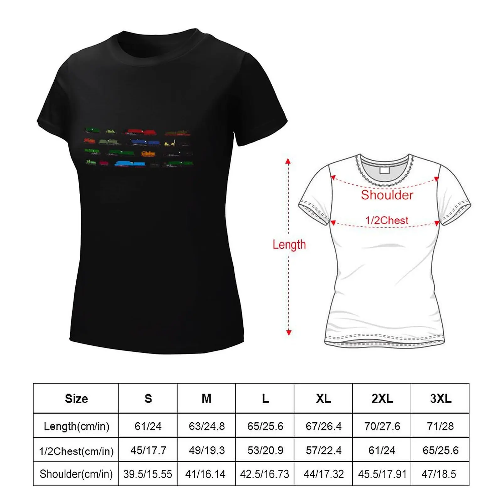 Iconic British Steam Trains T-Shirt Short sleeve tee plus size tops anime clothes hippie clothes Women's t-shirt