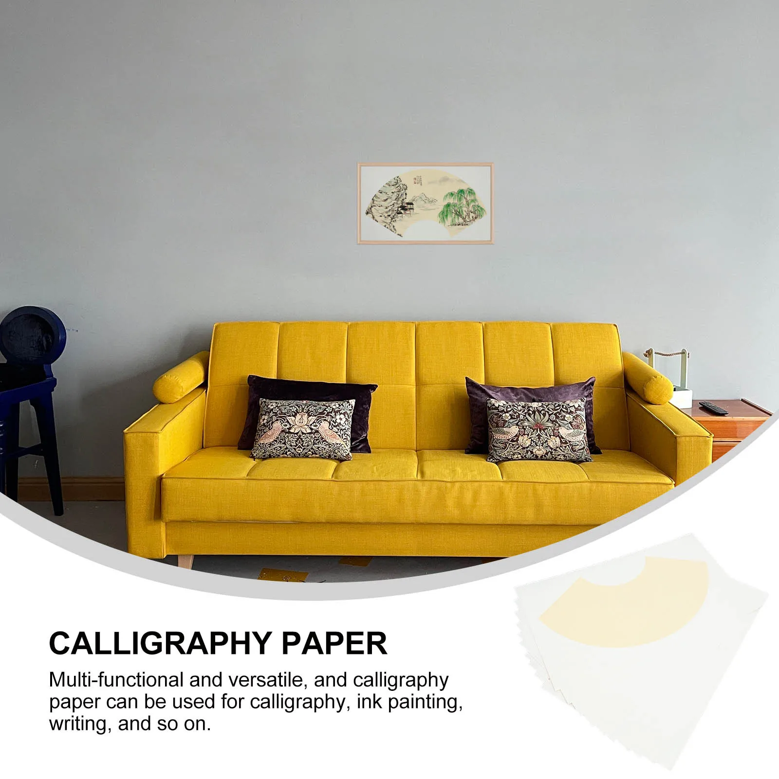 

10Pcs 30x50cm Fan-Shaped Xuan Paper Sheets White Rice Paper for Calligraphy Practice Chinese Painting Watercolor Art Craft