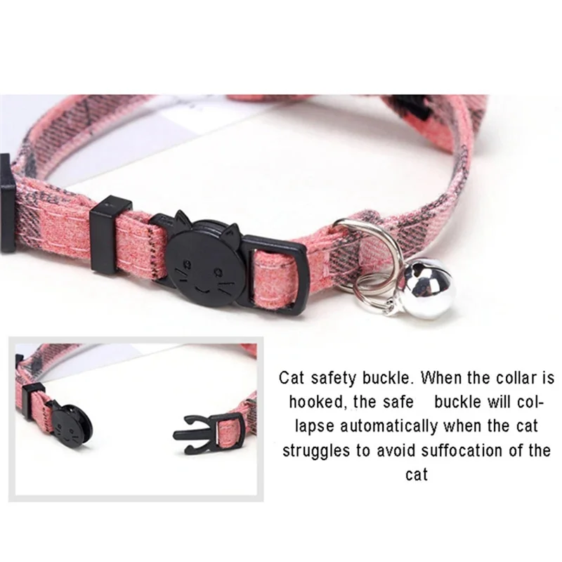 ABSS-Cute Cat Collar Small Puppy Cat Dog Collars Bow Kitten Collar Bowknot Necklace With Bell For Dog Cat