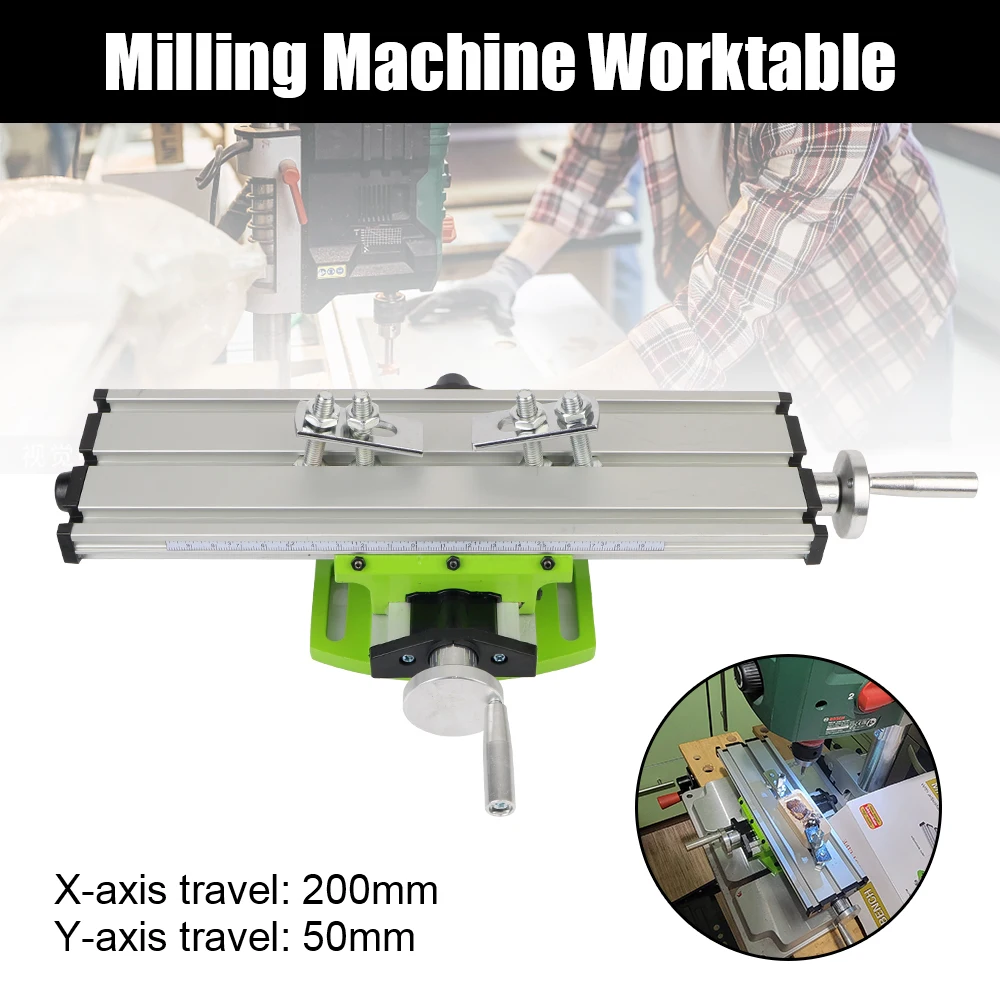 Drill Vise Fixture Mini Precision Milling Machine Worktable Multifunction Adjustable X-Y Axis Working Table Cross Slide Table