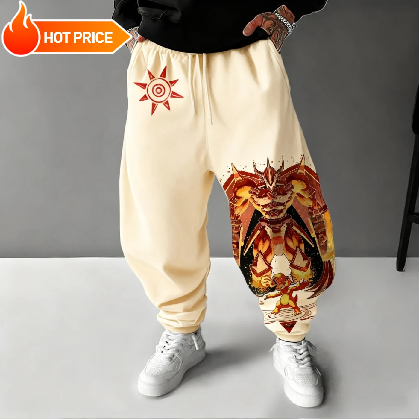 

2025 New Digimon Anime War Greymon Harajuku Men's 2025 Winter Cotton Pants Streetwear Women's Casual Leggings Sweatpants Unisex