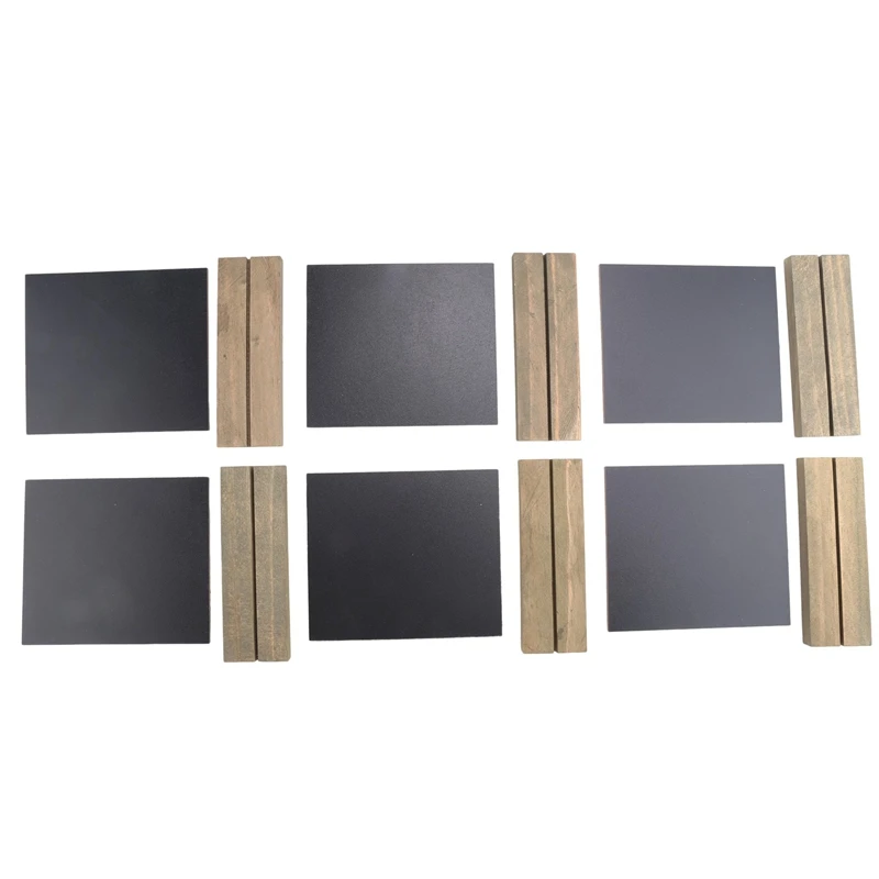 A48R-6 Pack Rustic Chalk Board Sign With Wood Stand For Wedding Decorations Signs Labels 6X5 Inch Blackboard