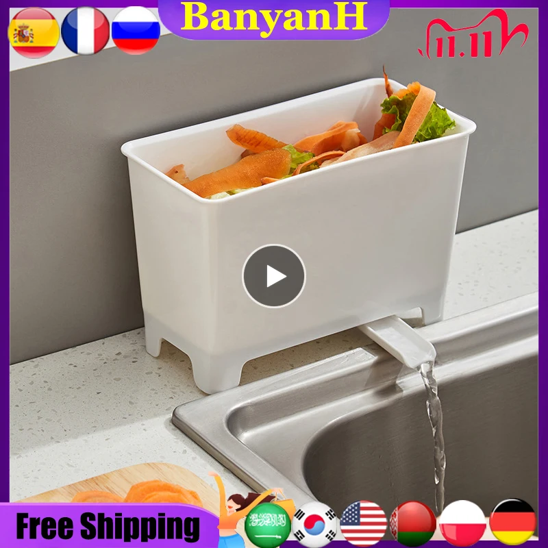 Kitchen Sink Strainer Kitchen Accessories Drain Fruit Vegetable Drainer Sponge Rack Food Residue Storage Box Soup Filter Garbage