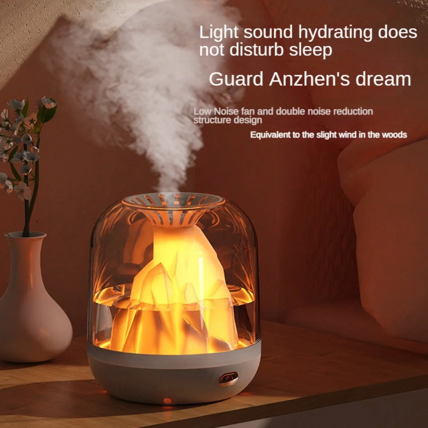 Creative Desktop Smart Humidifier Suitable For Bedroom Living Room Office, Large Capacity 30.43oz Atomizer, USB Silent Night Lig