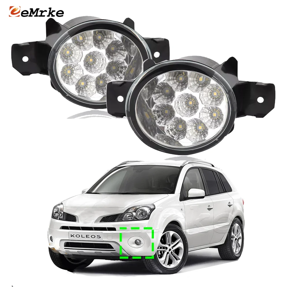 Upgrade Led Fog Lights Assembly for Renault Koleos Samsung QM5 2008 2009 2010 2011 Car PTF Head Lamp DRL Daytime Running Light