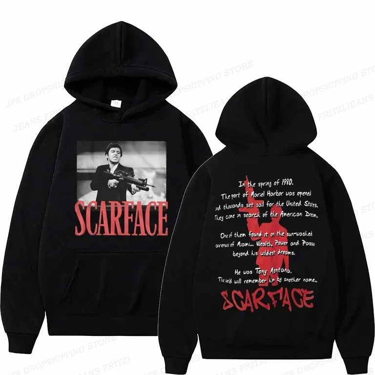 Movie Scarface Hoodies Men Women Fashion Hip Hop Hoodie Kids Coats Women Sweats Tony Montana Clothing Women\'s Tracksuits Girl