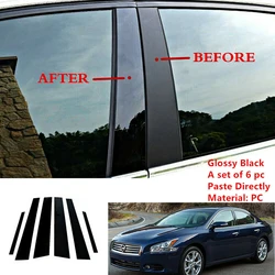 Fit For Nissan Maxima 2009 2010 2011 2012 2013 2014 2015 Glossy Black Pillar Posts Door Window Trim Cover Moulding Sticker