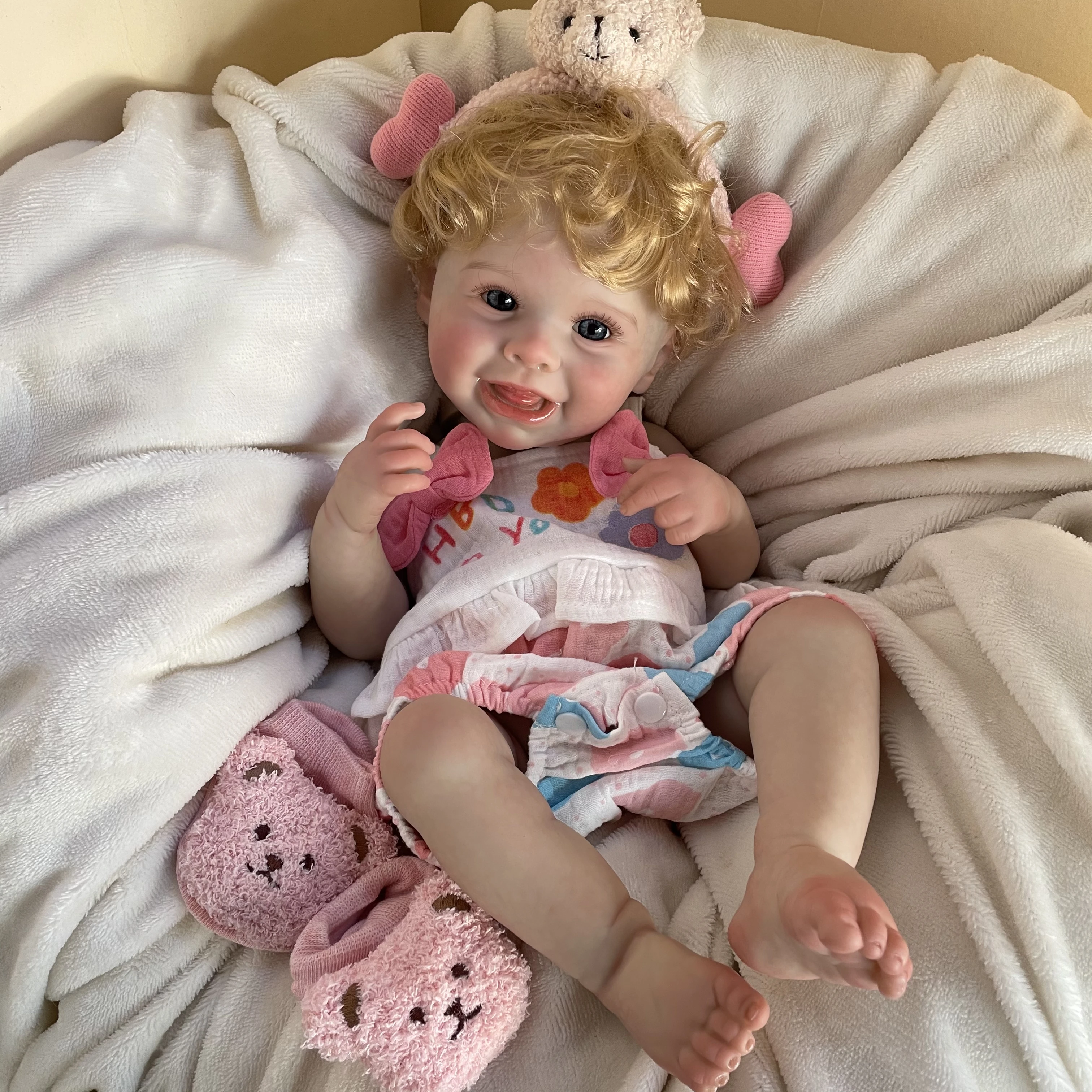 45Cm Harper Meisje Bebe Reborn Poppen Hele Siliconen Vinyl Pop Geschilderd Pasgeboren Baby Poppen Voor Kid 'S X'mas Cadeau Muñecas Reborn