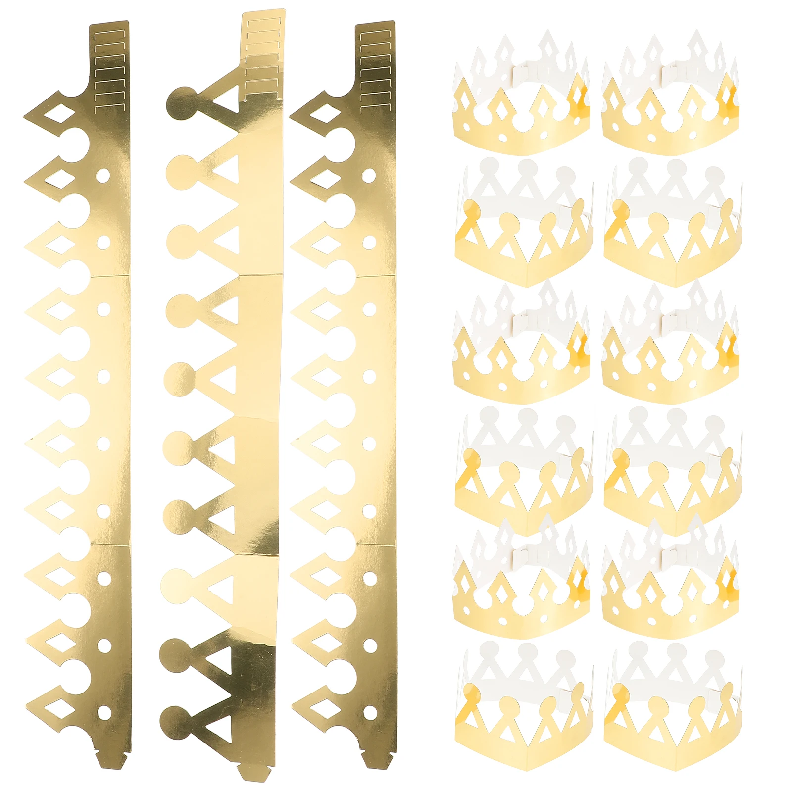 

24pcs Paper Party Hats Kids Birthday Crown Cap Golden Crown Hat For Children Adults Baby Shower Party Decorative Hats