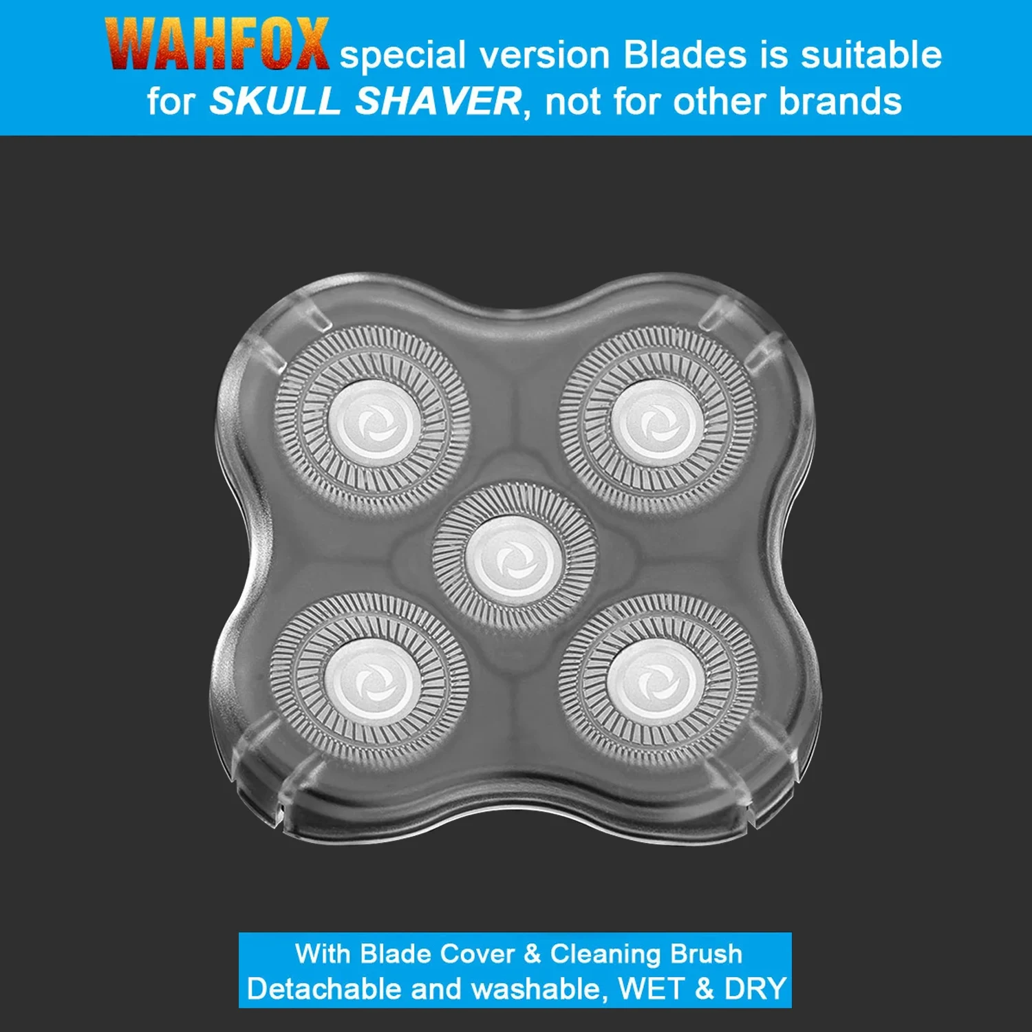 WAHFOX cabezales de repuesto para afeitadora de Calavera, cabezal de PITBULL