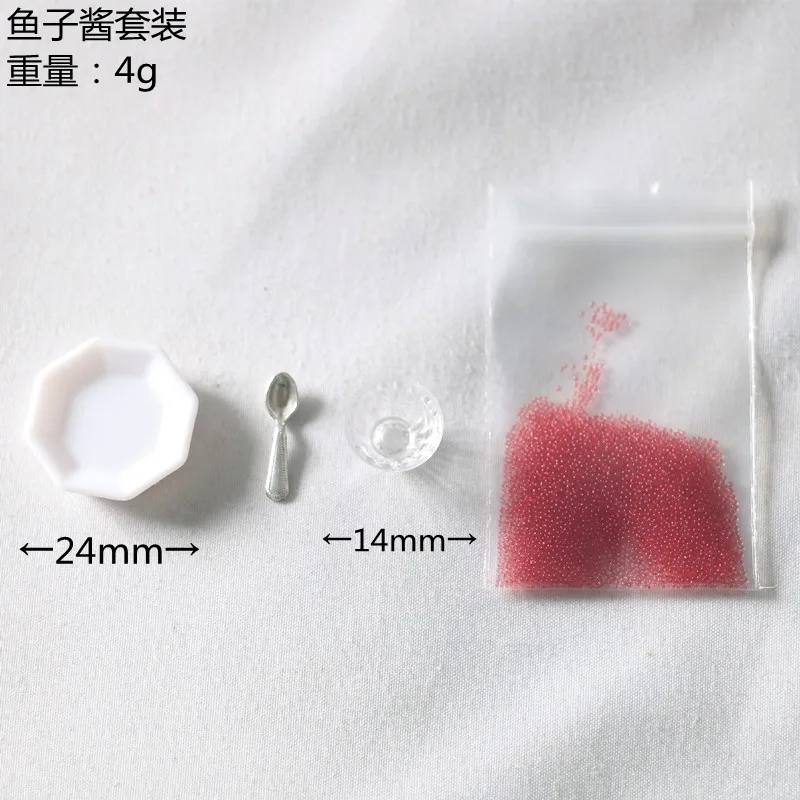 1:12 Dollhouse Japanese Caviar Sushi Ikura Roe Premium Model Simulation Mini Food BJD Accessories Miniature Scene Decor Prop