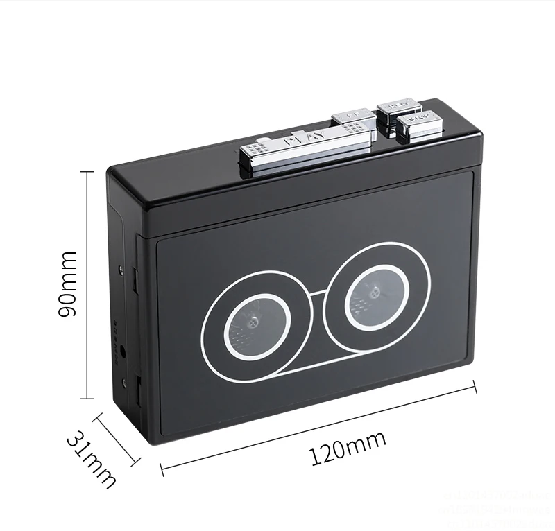Black Retro Stereo Cassette Player Walkman Cassette Tape Music Audio Auto Reverse With K860