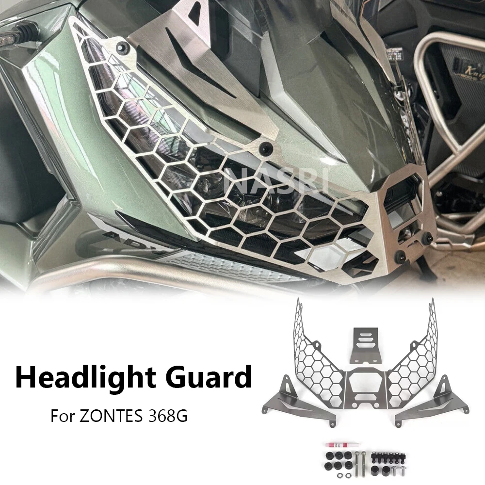 For ZONTES 368G 368 G Motorcycle Front Fairing Headlight Head Light Lamp Net Protection Grille Guard Cover Mesh Lampshade Kits