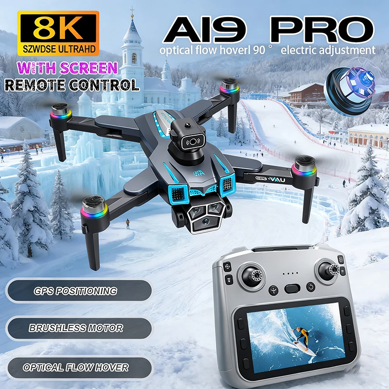 

2026 NEW A19 PRO GPS Drone Cam Professional 4K HD Camera 5G FPV With Screen Drone 360° Obstacle Avoidance Quadcopter Toys Drones