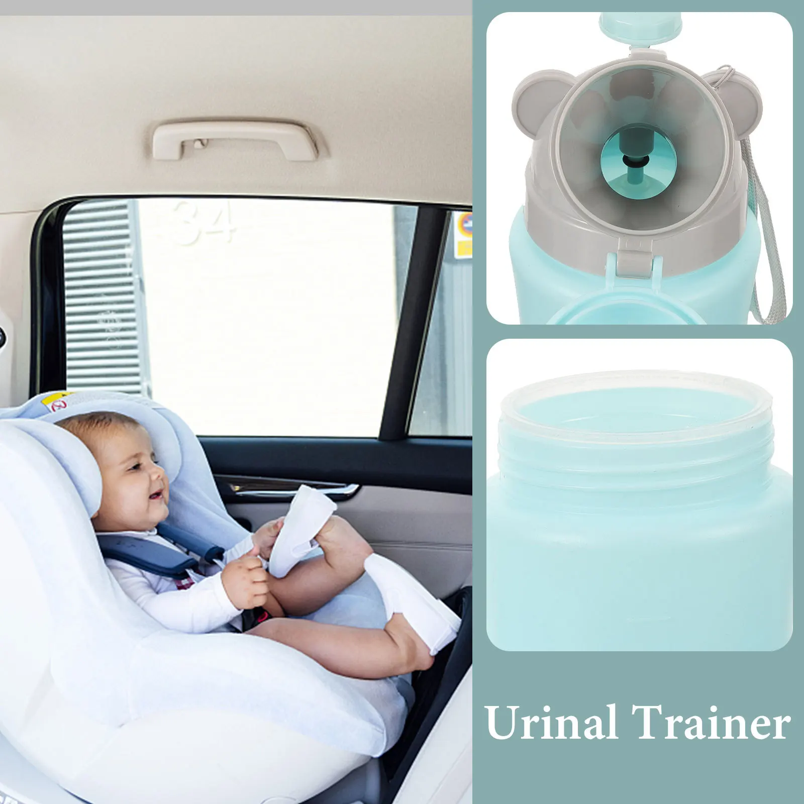 어린이 휴대용 소변기 누수 방지 비상 화장실 플라스틱 소변병 컵 여행 캠핑 소년용 소변 훈련기
