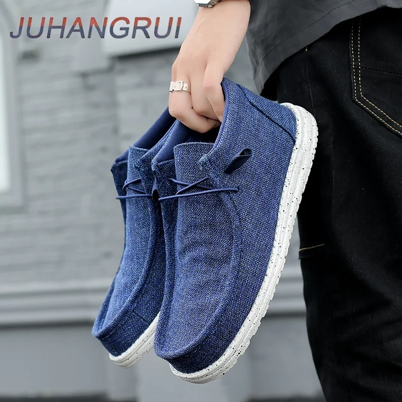 メンズカジュアルウォーキングシューズ通気性軽量キャンバスシューズローファーメンズアウトドアノンスリップソフトソールスニーカー耐摩耗性