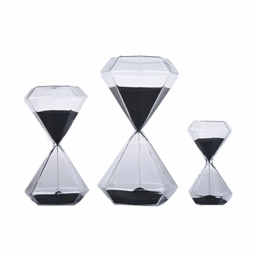 

Creative Diamond Shape Sand Clock 5 Minutes Simple Sandglass Hourglass Home Decoration
