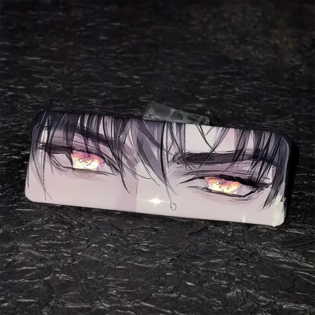 Anime Love and Deepspace Rafayel Xavier Cosplay Acrylic Reflect Light Badge Eye Rectangle Pin Emblem Brooch Pendant Xmas Gifts