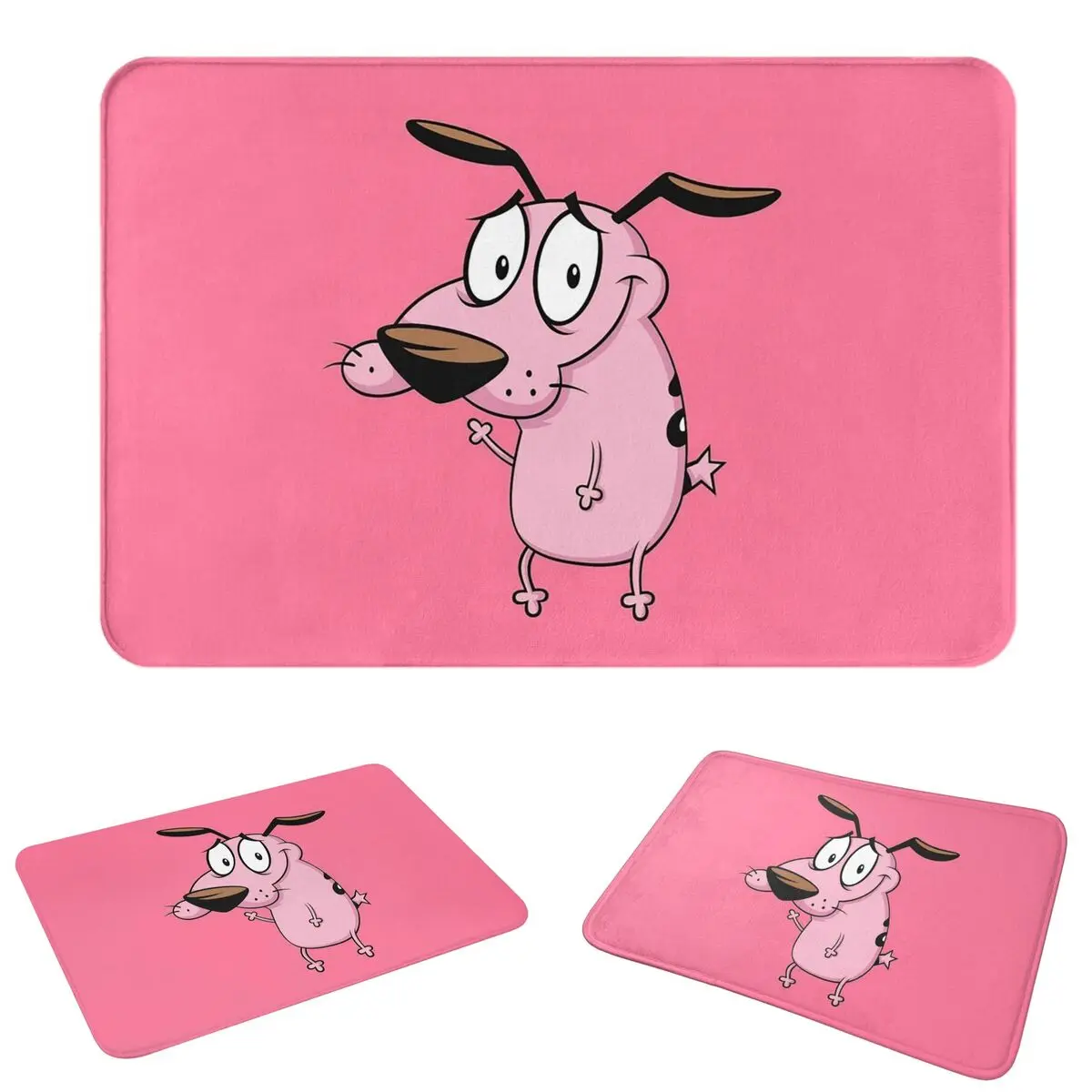 Cute Courageous Cowardlys Dog Doormat Absorbent Mat Carpet Rug Kitchen Entrance Home Floor Mat for Balcony Footpad Mats