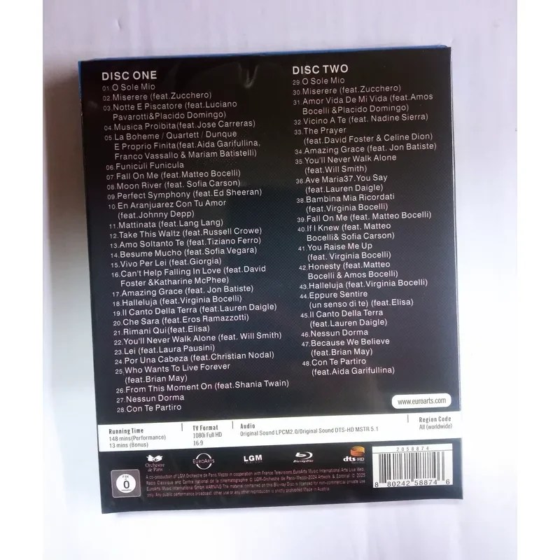 Andrea Bocelli 30 Years of Legend Memorial Concert Blu-ray Disc Dual Disc Brand New