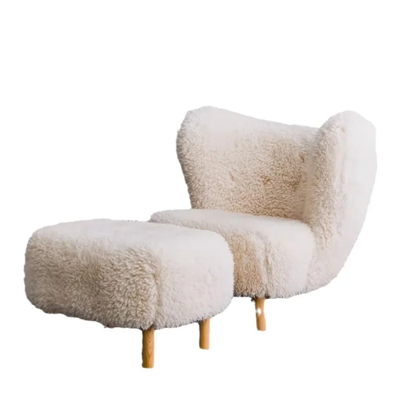 كرسي أريكة من صوف الحمل