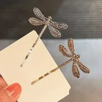 Creative Dragonfly Hairpins Metal Old-fashioned Silver/Gold Dragonfly Hair Clips Woman Hair Accessories