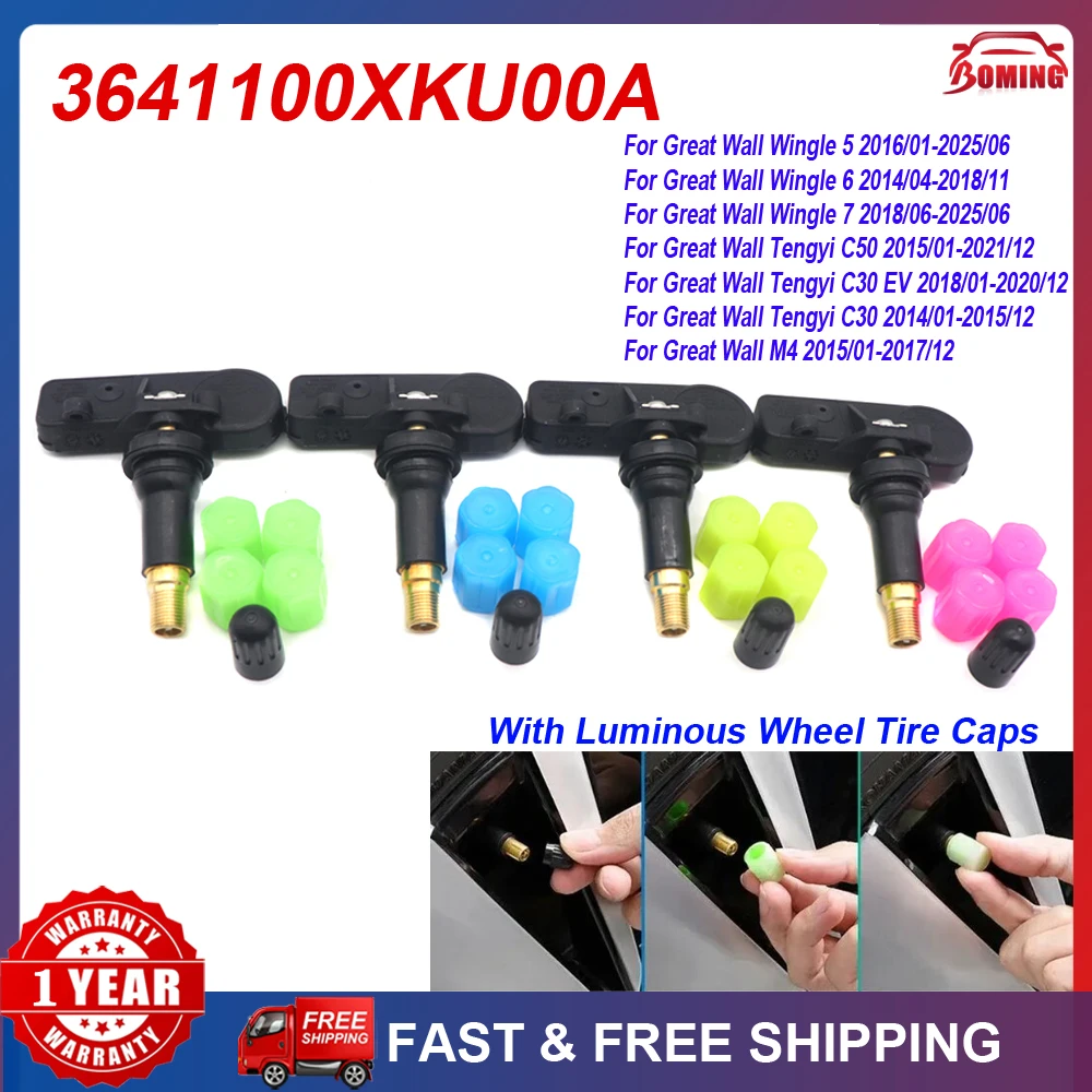 

4PCS New TPMS 3641100XKU00A Car Tire Pressure Monitor Sensor 433MHz For Haval H1 H2 H5 Classics H6 Coupe H7 H7L H8 H9 M2