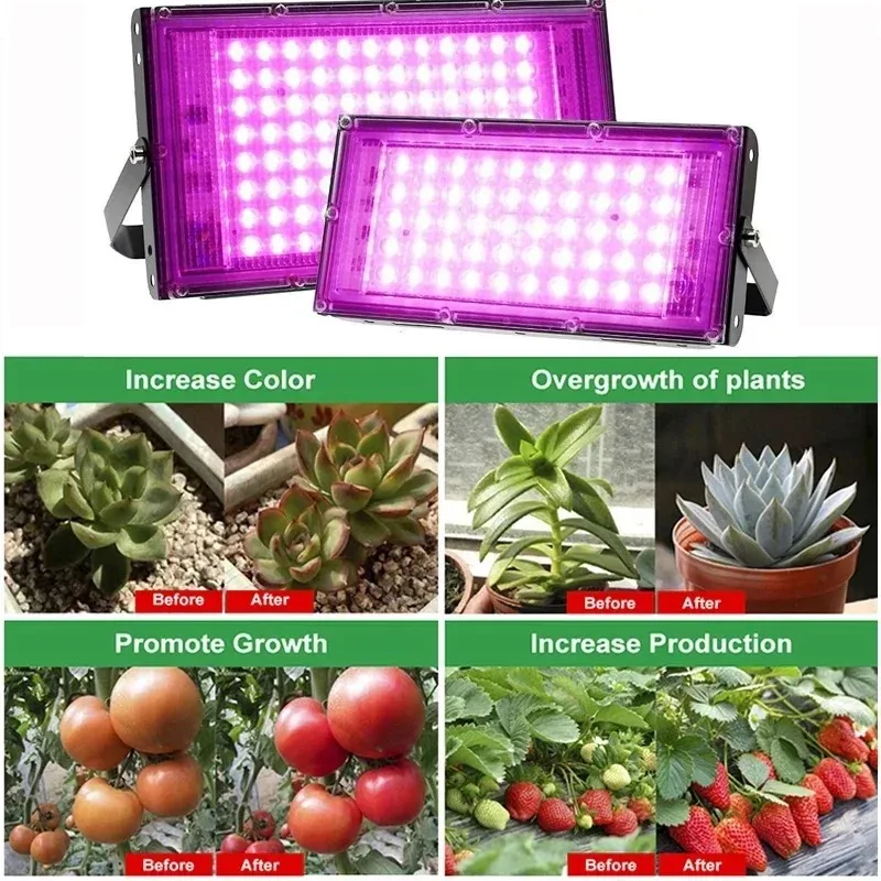 LED grow light full spectrum 100W 200W 300W plant growth light for greenhouse cultivation flowers and plants spotlight