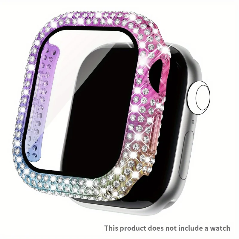 

Rhinestone Bling Case + Tempered Glass for Apple Watch Series 11 10 9 8 7 SE, 46 42 45 41 44 40 38mm