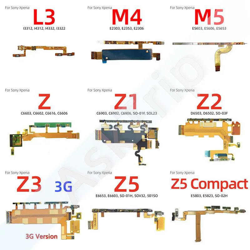 Aiinant Volume Buttons Side Key Power Flex Cable For Sony Xperia Z Z1 Z2 Z3 Z4 Z5 Compact Premium Plus L3 L4 M4 M5