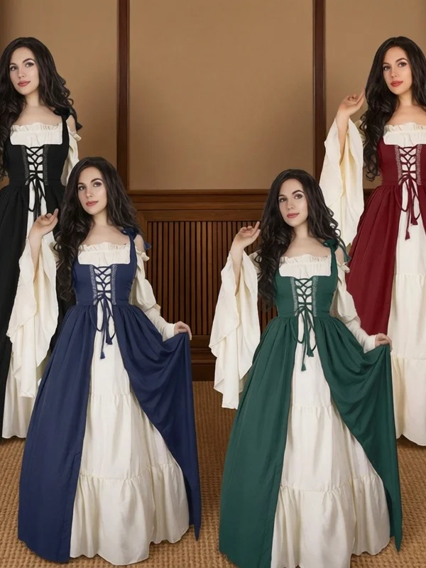 

Medieval Style Queen Costume Stage Performance Halloween Outfit Princess Court Retro Fashion Chinese Manufacturer Summer 2025