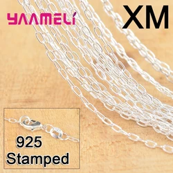 30PCS Smooth 18 Inch 100% 925 Sterling Silver Jewelry Link Necklace Chains With Lobster Clasps For Pendant Factory Price