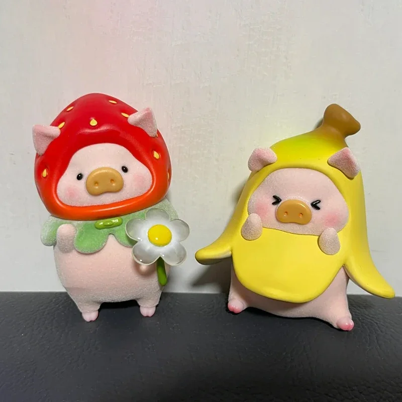 Lulu Pig Piggy Fruit Series Hanger Action Figures Cute Statue Model Cartoon Collectible Doll Ornaments Toys Girl Surprise Gifts