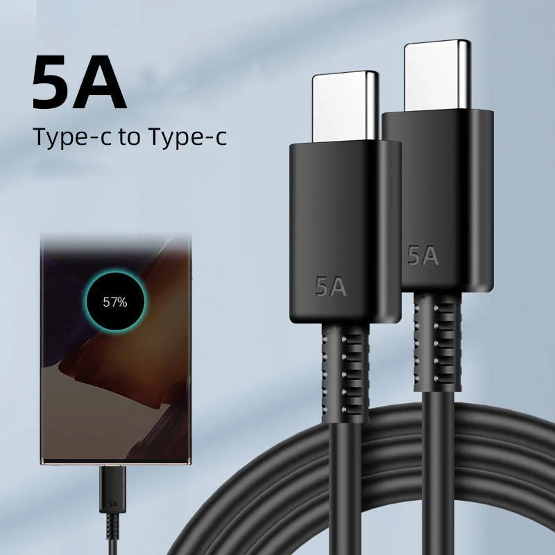 

5A Fast Charging USB C to type C Cable For Huawei Samsung S22 S23 Xiaomi Wire Cord Type C Data Cable for POCO Phone