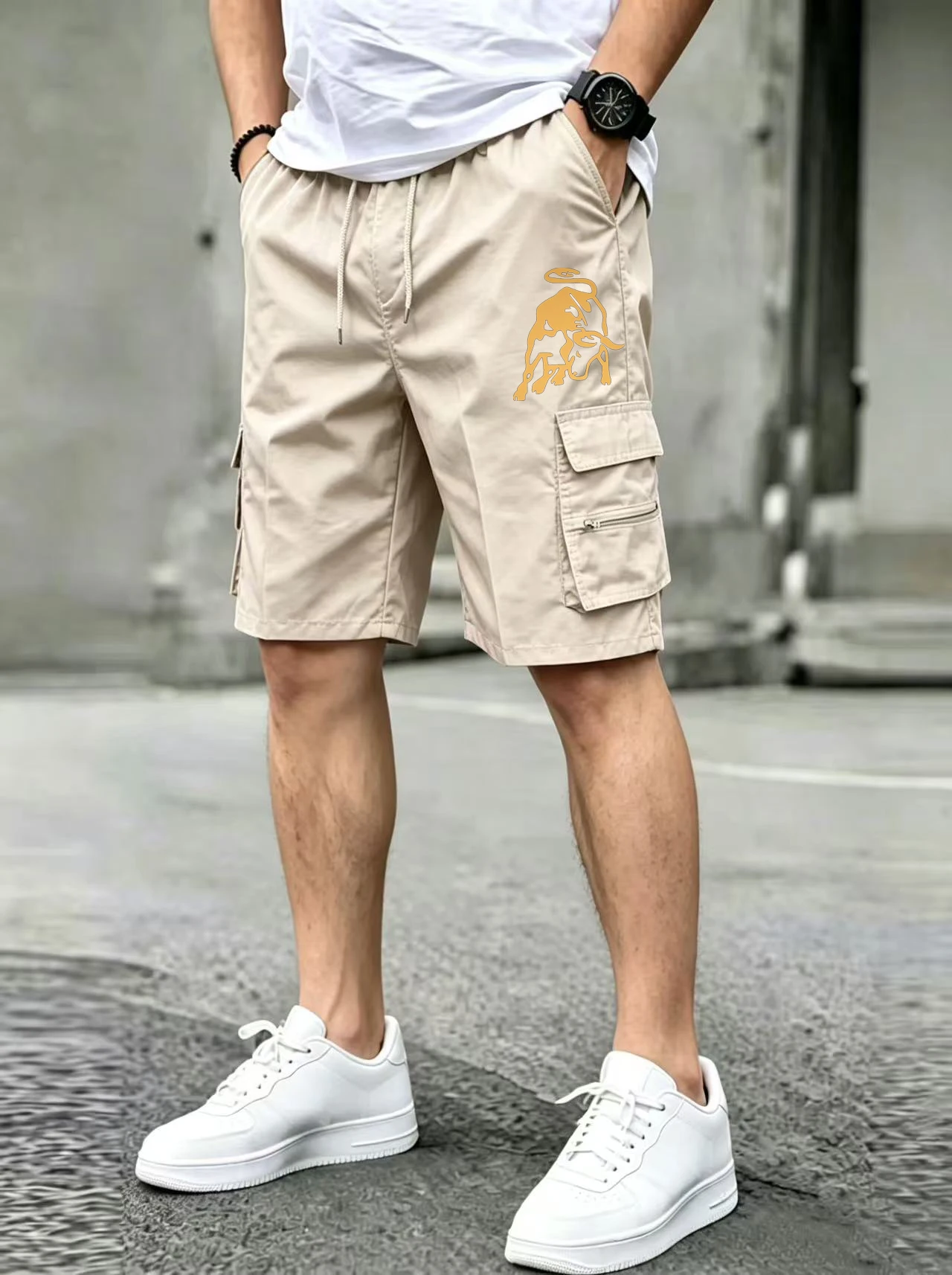 American Flag Printed Cargo Shorts Independence Day Eagle Shorts Summer Cargo Work Camping Multi-pocket Short Pants Streetwear